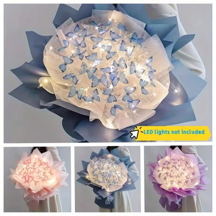 DIY Butterfly Bouquet Craft Kit (Excluding String Lights) - Multicolor - View 1