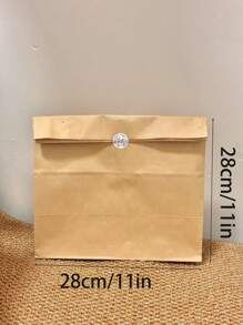 复古牛皮纸袋，耐用棕色纸袋，用于搬家储物袋，派对礼品包装，野餐露营，面包店咖啡店