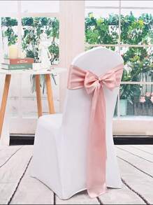 10pcs Rose Gold Satin Chair Bow Ribbons, Wedding Chair Back Satin Bowknot Ribbons, Suitable For Receptions, Restaurants, Banquets, Parties, Hotel Decorations - Rose Gold - View 8