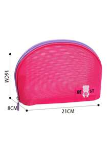 1pc Hand Semi Circle Cosmetic Bag Light Bag Mesh Travel Storage Organizer Beach Quick Dry Toiletries Box, Hand Semi Round Cosmetic Bag Dumpling Cosmetic Bag Mesh Travel Storage Bag Beach Quick Dry Toiletries Bag, New Hand Wash Bag Mesh Bag Medium Bag Portable Travel Storage Bag Beach Lipstick Cosmetic Bag - Multicolor - View 16