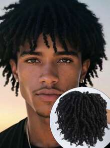 Black Dreadlocks1 Synthetic Wig Top Clip, Synthetic Braid Semi Braided Hair, Short Braided Hair African Style Synthetic Wig For Men - Multicolor - View 1