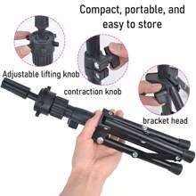 1PC Mini Adjustable Mannequin Head Tripod Stand, Unisex-Adult Hairdressing Training Holder, 360-Degree Rotating, Non-Slip Salon Model Support With Height And Leg Adjustability