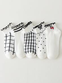 1/3/5/10 Pairs Of Women's Cotton Socks,Invisible Socks,Short Socks,Grey Socks,Women Socks,Cute Socks,Girls Socks, Autumn/Winter/Spring/Fall/Summer Socks,Mesh Breathable Details, Guide Rail Breathable Hole Design, Moisture Wicking, Soft And Smooth, Suitable For Various Holidays, Sports, Leisure, Business And Other Daily Wear, Can Be Worn All Year Round, Color Combinations Are Random. - Multicolor - View 7