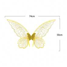 Fairy Wings For Girls Glitter Holographic Butterfly Wings Cosplay Props For Birthday Theme Party Prom - 黃色 - 查看 5