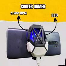 Mobile Cooler Radiator For Gaming Cell Phone + Finger Gloves - 黑與白 - 查看 3