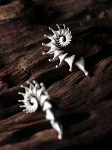 1 Pair Seashell Stud Earrings For Women, Y2k Style Jewelry Gift - Multicolor - View 2