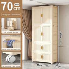 5/4/3/2/1-Layer Transparent Folding Wardrobe, No Assembly Required, Plastic Storage Box Cabinet For Bedroom, Baby & Children Organizer