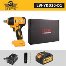 LYUWO LYUWO 21V Electric Tool Rechargeable Lithium Battery Electric Wrench Brushless 420N. M. The Maximum Output Is 520N M. The High Torque Wrench Is Suitable For Car Maintenance And Stage Bracket Maintenance. It Can Rotate Clockwise And Counterclockwise, With Adjustable Speed, Emergency Stop, Rotatable Hole, LED Light, Large Capacity Battery, And Efficient Operation. Gift Parts