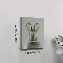 1pc Framed Canvas Poster, Bunny Animal Wildlife Wall Art Canvas Paintings, Ideal Gift For Bedroom Living Room Corridor, Wall Art, Room Decoration