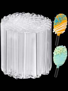 20pcs Multifunctional Transparent Acrylic Cake Sticks, Ice Cream Sticks, Reusable Mini Candy Ice Cream Sticks, DIY Handmade Popsicle Accessories - Multicolor - View 10