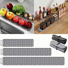 1 Kitchen Silicone Drying Mat With Hook - Quick Drying, Heat Resistant Countertop Protection Mat, Non-Slip Cutting Board And Cutlery Drain Mat, Suitable For Sink, Bar Or Countertop, Dish Drying Mat