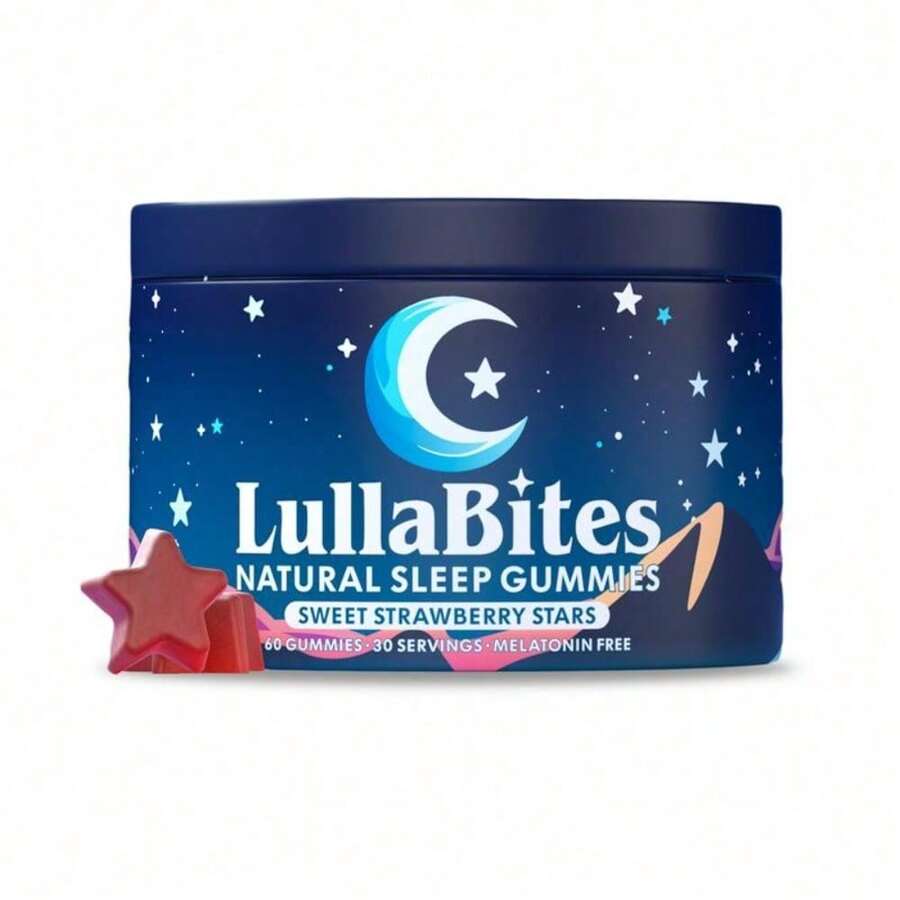LullaBites Natural Sleep Gummies - 30 Servings -Sweet Strawberry Stars (Melatonin Free) - 預設 - 查看 1