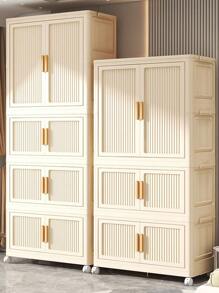 5/4/3/2/1-Layer Transparent Folding Wardrobe, No Assembly Required, Plastic Storage Box Cabinet For Bedroom, Baby & Children Organizer
