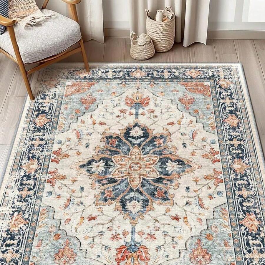 JIANGTAO Machine Washable Rugs For Living Room, Boho Rugs Area Rug Runner Rug Carpet Non-Slip Large Area Rugs For Bedroom Indoor Floor Mat 32481