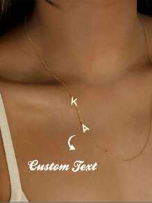Customized Name Necklaces Simple Fashion Mom Mother Father Friend Family Customized Jewelry Private Diy Necklace Chain Accessories Christmas Gifts - Multicolor - View 1