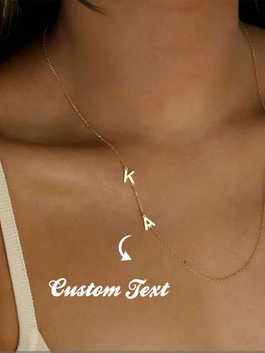 Customized Name Necklaces Simple Fashion Mom Mother Father Friend Family Customized Jewelry Private Diy Necklace Chain Accessories Christmas Gifts - Multicolor - View 1