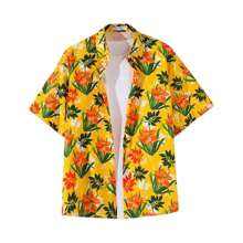 Camisa Hawaiana De Manga Corta Con Estampado Con Botones - Verde - Ver 6