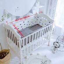 AIBOYING 1 件白色新生儿婴儿床保险杠，四季棉质婴儿床护栏，防摔保护婴儿床围栏 120/140/200 X 30 厘米 - 彩色 - 查看 10