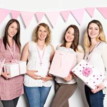 10pcs Baby Shower Pacifiers Necklace Acrylic Baby Pacifiers Party Favors Pacifiers Charm Pacifiers Necklace For Baby Shower Party Decorations Table Scatter, Pink Baby Shower Family Decorations Gifts - Multicolor - View 3