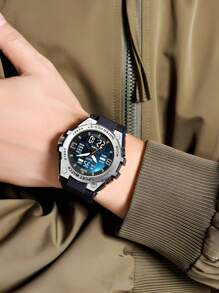 1 pieza Reloj inteligente deportivo multifuncional con pantalla dual, adecuado para uso diario y como regalo - Unitalla - Ver 10