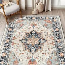 HUIXLLC Machine Washable Rugs For Living Room, Boho Rugs Area Rug Runner Rug Carpet Non-Slip Large Area Rugs For Bedroom Indoor Floor Mat 32489 - Beige - View 1