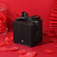 Soap Rose Black Exquisite Gift Box, Paired With Blue Pendant Necklace, Suitable For Valentine's Day, Mother's Day, Graduation, Major Festivals As Gifts For Wife, Girlfriend, Myself, Mother, Classmates