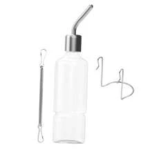 Alimentador y dispensador de agua automático portátil para animales pequeños, botella de agua colgante para conejos, gatos, pájaros y talla grande suministros para mascotas