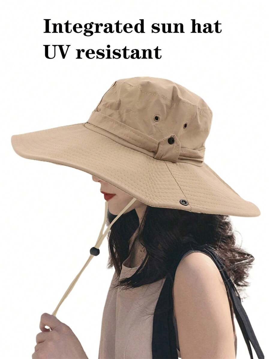 Women's Wide Brim Foldable Sun Hat, Large Brim Sun Protection Fishing Hat, Suitable For Hiking, Beach, Camping - Multicolor - View 1