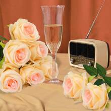 10 Stücke Seidenrosen, 20.1" künstliche Rosen mit weichen Dornenstielen, lebensechte Künstliche Blumen für Hochzeit Strauß, Tisch-Mittelstücke, Heimdekor