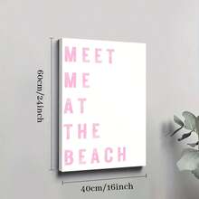 1pc Framed Canvas Poster, Meet Me At The Beach Wall Art Canvas Paintings, Ideal Gift For Bedroom Living Room Corridor, Wall Art, Room Decoration