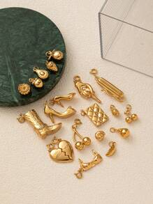 1Pc Stainless Steel Material Fashionable Lifestyle Elements High Heels Women's Underwear Bag Shape Pendant, DIY Accessories Necklace Bracelet Earring Pendant, Electroplated 18K Gold, Gift For Wife And Mother