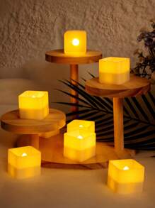 6/12 pièces Ensemble de Bougies Chauffe-Plat Jaune Chaude Haute Luminosité, Pile AG10 Intégrée, Peut Fonctionner En Continu Plus de 150 Heures, Convient Pour Halloween, Mariage, Prière, Cadeaux de Fête et Autres Occasions