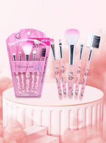 Sanrio Set di 7 pennelli trucco Hello Kitty di Sanrio, pennelli morbidi e portatili per il trucco
