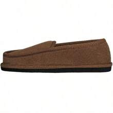Men's House Slippers Memory Foam Moccasin Slippers Comfy Indoor Outdoor House Shoes Bedroom Soft Plush Warm Lining House Slippers - 棕色 - 查看 2
