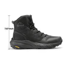 Men's Mid Military Tactical Boot Comfortable Lightweight Boots For Work All Day Side Zipper Motorcycle Combat Boots - Black - View 8