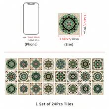 Pegatina de pared desmontable de cerámica, decoración del hogar, azulejo cuadrado de piso de PVC resistente al agua, se puede despegar y pegar - Multicolor - Ver 13