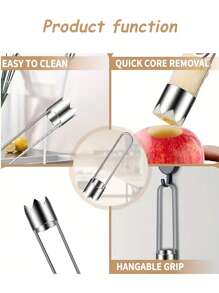 1 Stück - 4 Stück Edelstahl Obst- und Gemüsekernentferner, Paprikakernentferner, Apfel, Birne, Tomate, Paprika Kern Entfernungswerkzeug für die Küche - langanhaltend und einfach zu verwenden