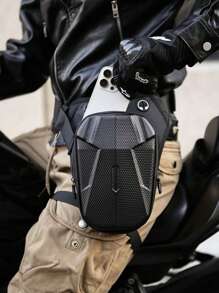 Motorcycle Side Leg Bag - EVA Hard Shell Outdoor Casual Waist Pack, Motorcycle Phone Wallet Hip Pack With Adjustable Shoulder Strap, Zipper Closure And Ventilation Holes, Suitable For Camping, Cycling, Outdoor Adventure - Rider Dedicated Adventure Storage Bag | Sports Accessories | Secure Zipper Closure, High Quality Nylon Waist Pack For Motorcycle Riding And Outdoor Adventure 2000s Style Streetwear