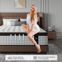 10 "12Inch King Mattress In A Box, Memory Foam Hybrid Mattress With Individually  Mattress-Twin, Full, Queen, King, Medium Firm Pocketed Springs For Isolate Motion