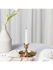 1 件/4 件/6 件北欧轻奢铜烛台，婚礼派对餐桌装饰烛台，生日派对情侣约会求婚烛光晚餐烛台道具，酒吧派对长杆蜡烛底座，万圣节圣诞装饰 - 銅色 - 查看 9