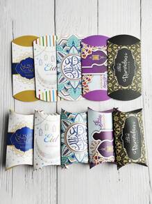 10/20/40 piezas Cajas de regalo con forma de almohada con estampado de luna y estrellas para fiesta festiva, fiesta de boda, decoración de fiesta