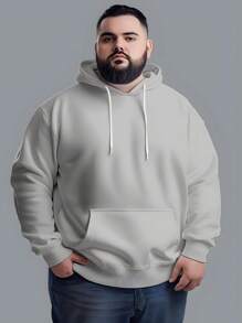 Men's Plus Size Sweatshirt  Hood Premium Mesh Cold Weather Blouse Basic Cotton Flannel Coat Various Colors - 查看 1