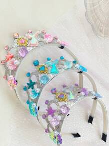 1pc Fashion Accessory Headband Cartoon Ocean Mermaid Tail Shell Shape Non-Damaging Hair Hoop Suitable For Daily Use Hair Accessory - Multicolor - View 4