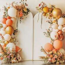 1 套 7.2 英尺（约 1.8 米）婚礼拱门背景架，拱形金属拱门背景架，带加厚牛奶丝弹力拉链拱门盖，适用于婚礼仪式、生日派对、新娘送礼会、母亲节、毕业照相亭、花园花卉气球拱门装饰（多种尺寸可选）