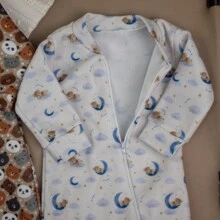 02 Pieces Baby Girl's And Boy's Cold Weather Jumpsuit In Soft Warm Sublimated Printed Jumpsuit With Zipper Easy To Wear Winter Clothes - 鏽棕色 - 查看 5
