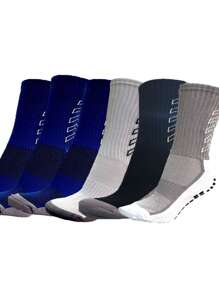 Kits  6 Pares Meias Esportivas Anti Derrapantes De  Para Futebol