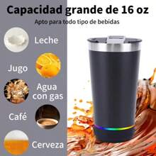 Vaso Térmico de Acero Inoxidable con Bocina Bluetooth y Conservación de Calor y Frio - sorpresa - Ver 3