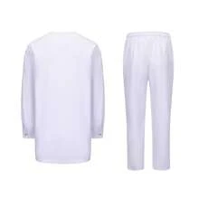 Kaftan Elegant African Men's Set 2 Pieces Outfits Long Sleeve Tops And Pants Full Set Luxury Men's Suit Wedding Men Clothing - White - View 5