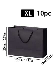 1pc Multi-Size Black Gift Bag, Holiday Gift Bag, Clothing Packaging Bag, Shopping Bag, Tote Bag