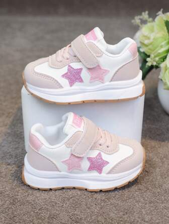 A Pair Of Unisex Girls' White Shoes 2024 Spring And Autumn New Soft Soled Non Slip Leather Surface Children's Sports Shoes Spring Small And Medium-Sized Boys' Baby Shoes